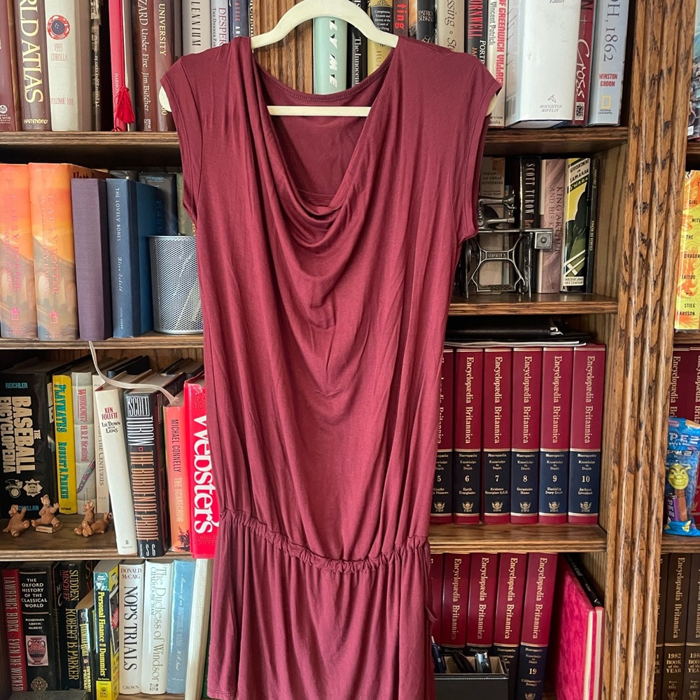 Draped Cowl Neck Sleeveless Mini Dress/tunic top